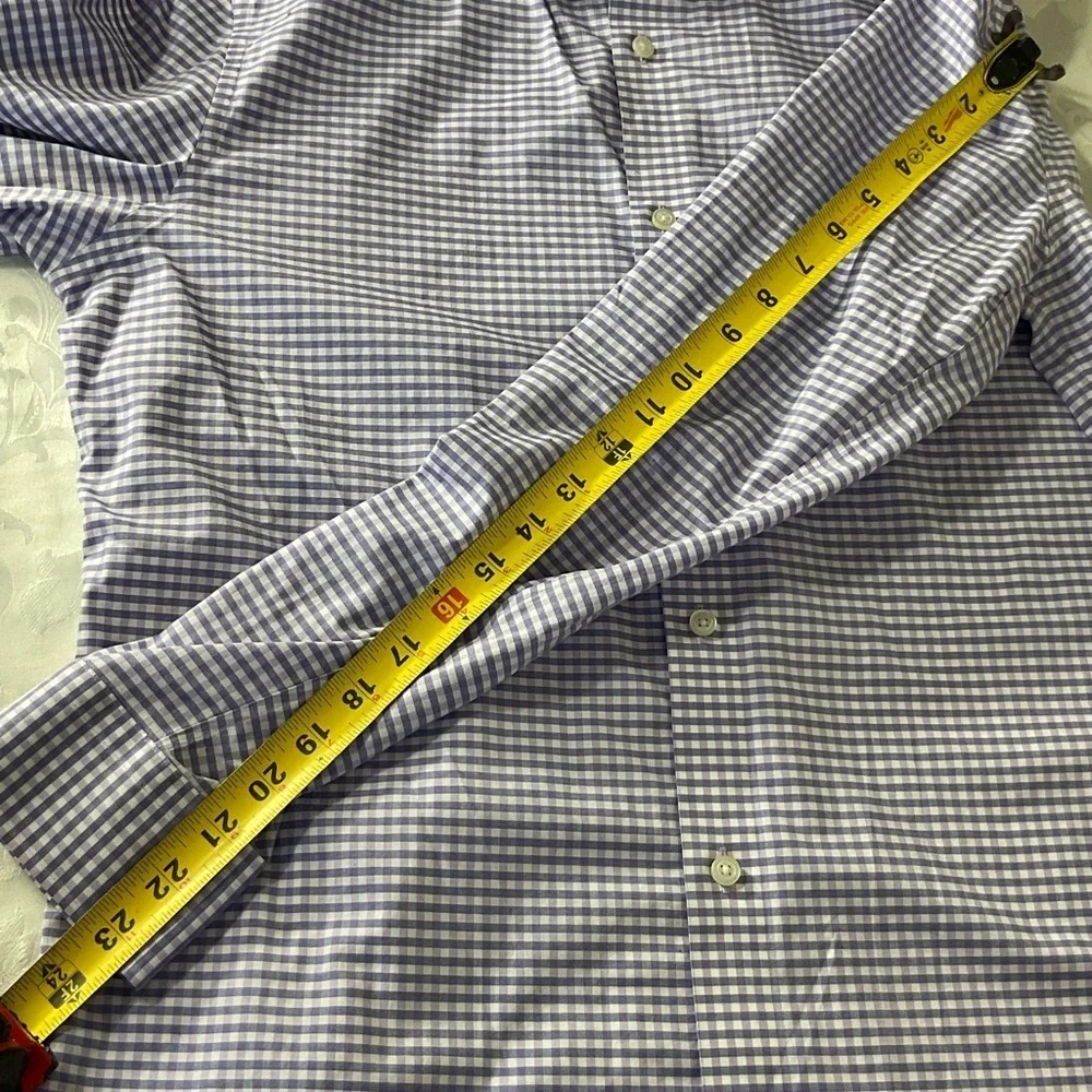 Banana Republic Grant Fit L/S Cotton Shirt Men Size Large Blue/pink Checked